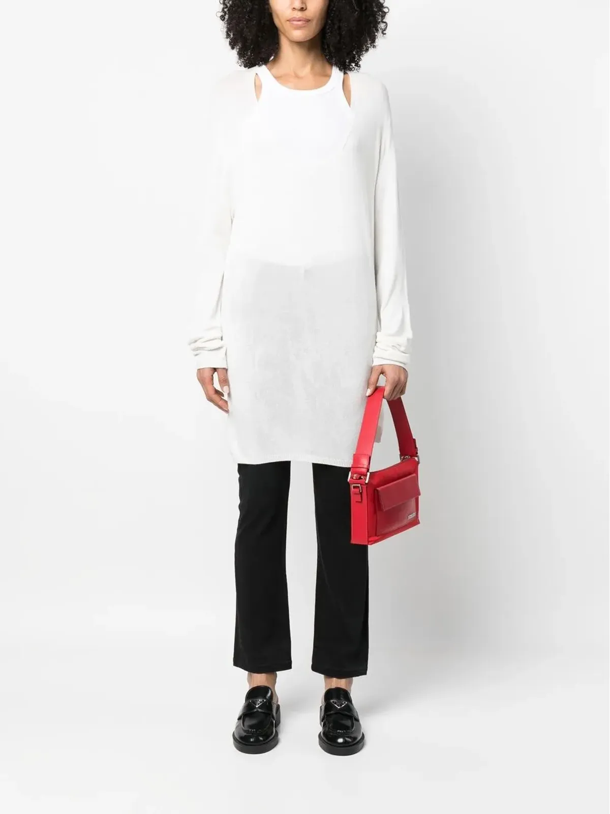Prada Pre-Owned ロングラインプランジTシャツ - 画像2