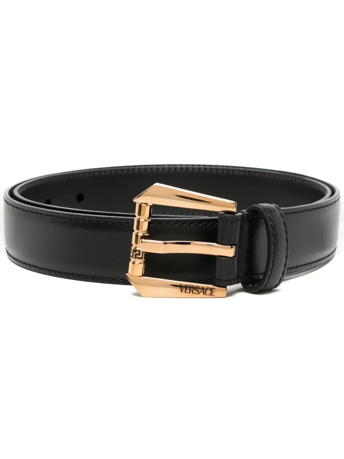 Versace ロゴ刻印 レザーベルト - 画像1