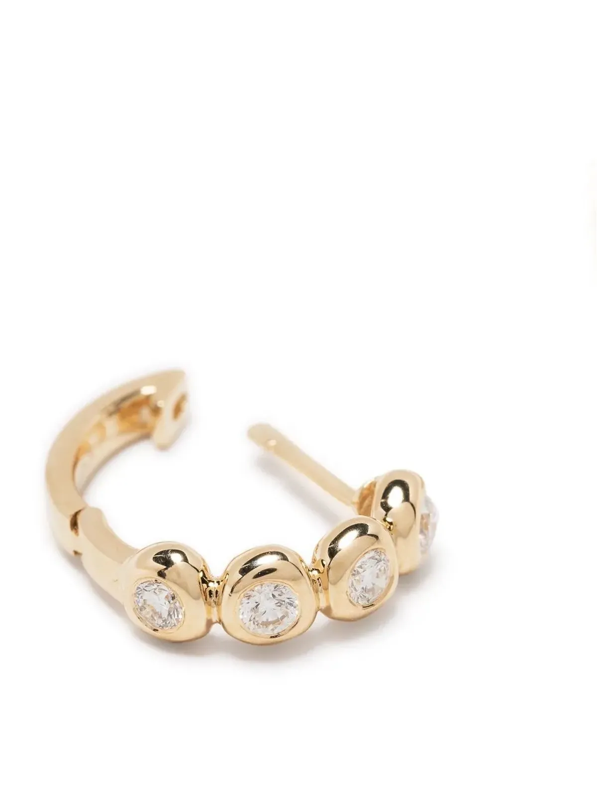 Ef Collection クッションカット ダイヤモンド ハグイヤー ピアス - 画像3