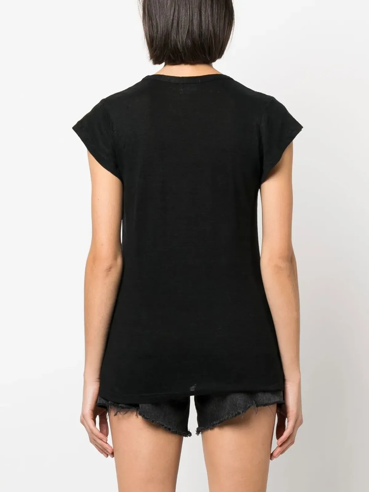 MARANT ÉTOILE Zankou リネン半袖トップス - ブラック - 画像4
