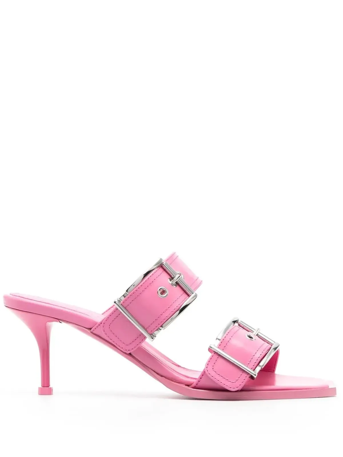 Alexander McQueen バックル付きレザーサンダル - ピンク - 画像1