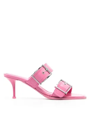 Alexander McQueen バックル付きレザーサンダル - ピンク - サムネイル1