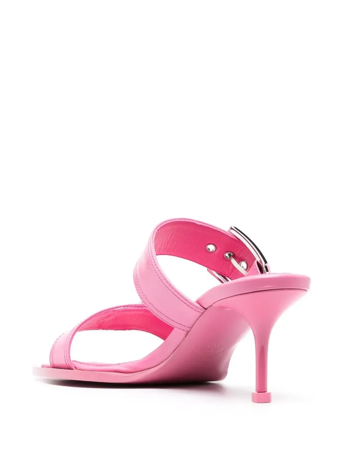 Alexander McQueen バックル付きレザーサンダル - ピンク - 画像3
