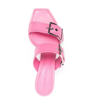 Alexander McQueen バックル付きレザーサンダル - ピンク - サムネイル4