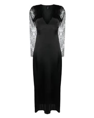 Maison Close Rendez-Vous レース袖シルクドレス - サムネイル1