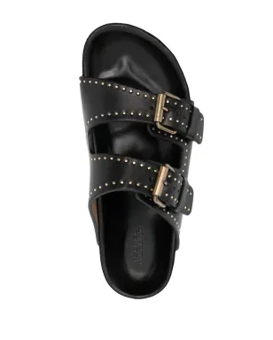 ISABEL MARANT Lennyo スタッズ付きレザーサンダル - ブラック - サムネイル4