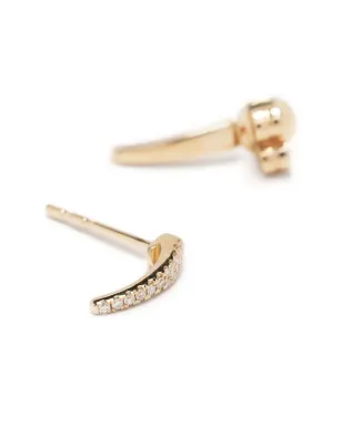 Ef Collection 14Kイエローゴールド ミニフック ダイヤモンド イヤリング - サムネイル3