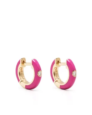 Ef Collection 14K イエローゴールド ベリーエナメルとダイヤモンドのハグイヤリング - サムネイル1
