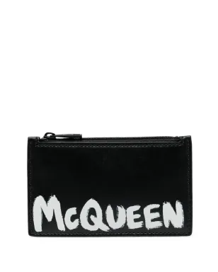 Alexander McQueen ロゴプリント レザー ウォレット ブラック - サムネイル1