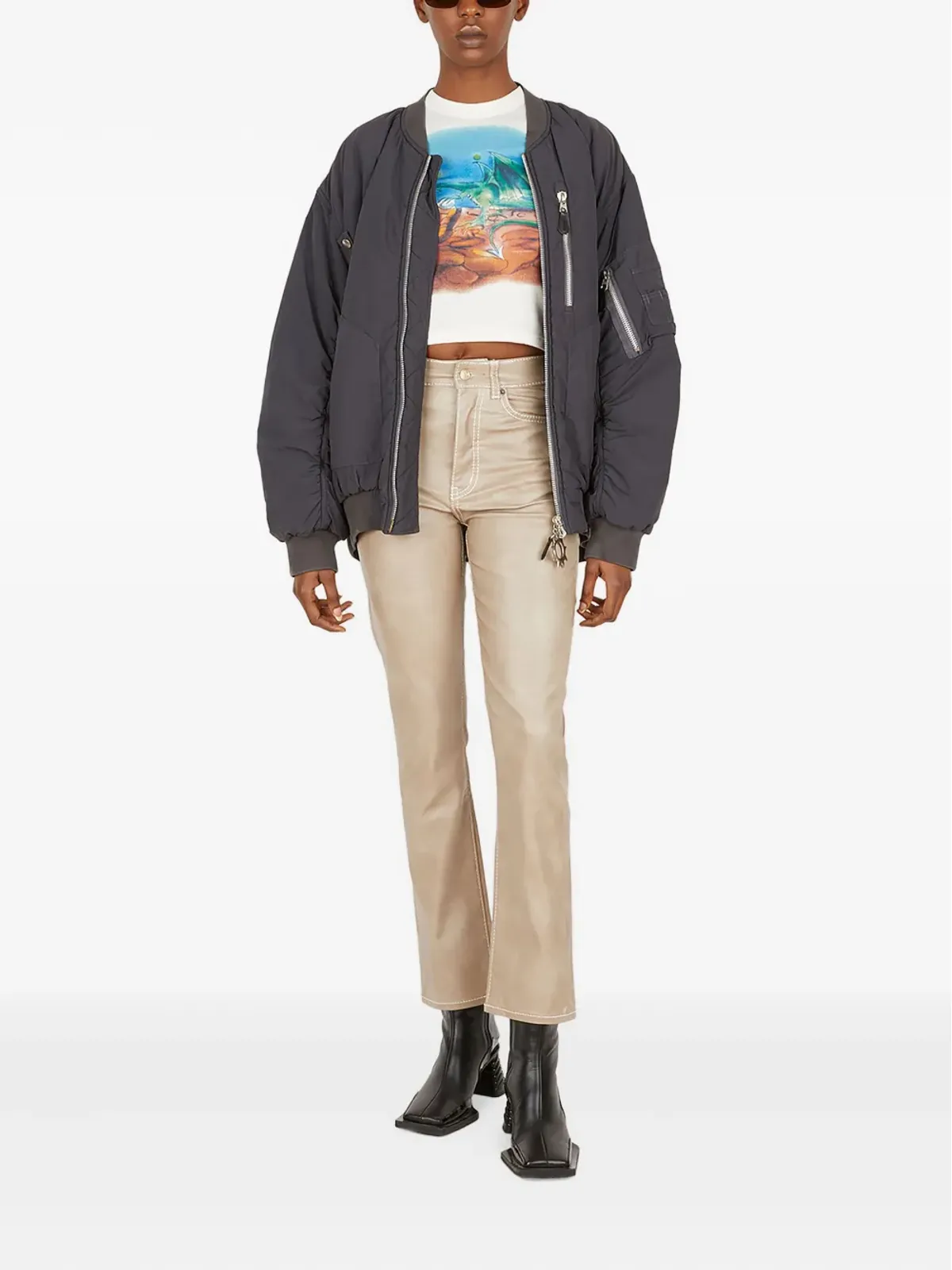 EYTYS シャイニー クロップドパンツ - 画像2