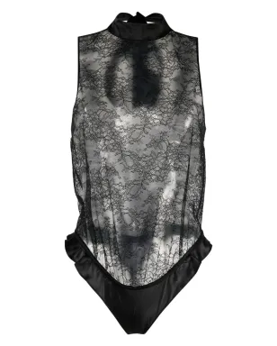 Maison Close レースパネルホルターネック ボディスーツ - サムネイル1