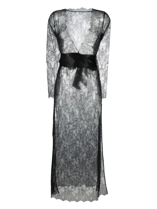 Maison Close Maison Close Rendez-Vous floral-lace wrap dress - Blackの商品画像