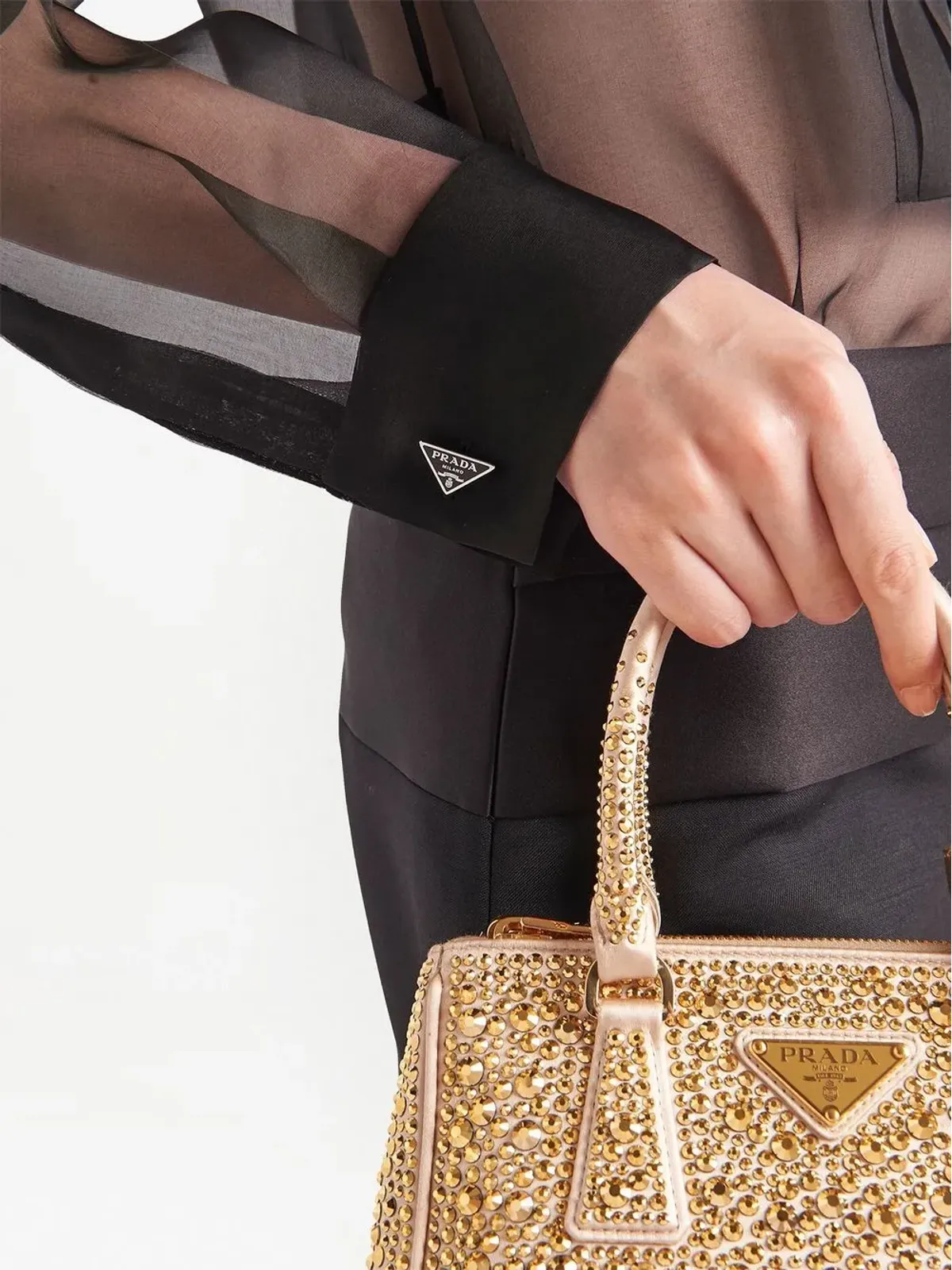 Prada シアーオーガンザシャツ - ブラック - 画像5