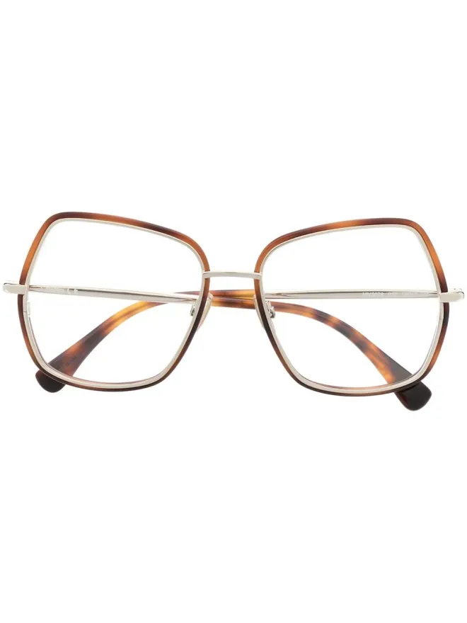 Max Mara Eyewear Max Mara Eyewear ベッコウ風オーバーサイズフレーム眼鏡の商品画像