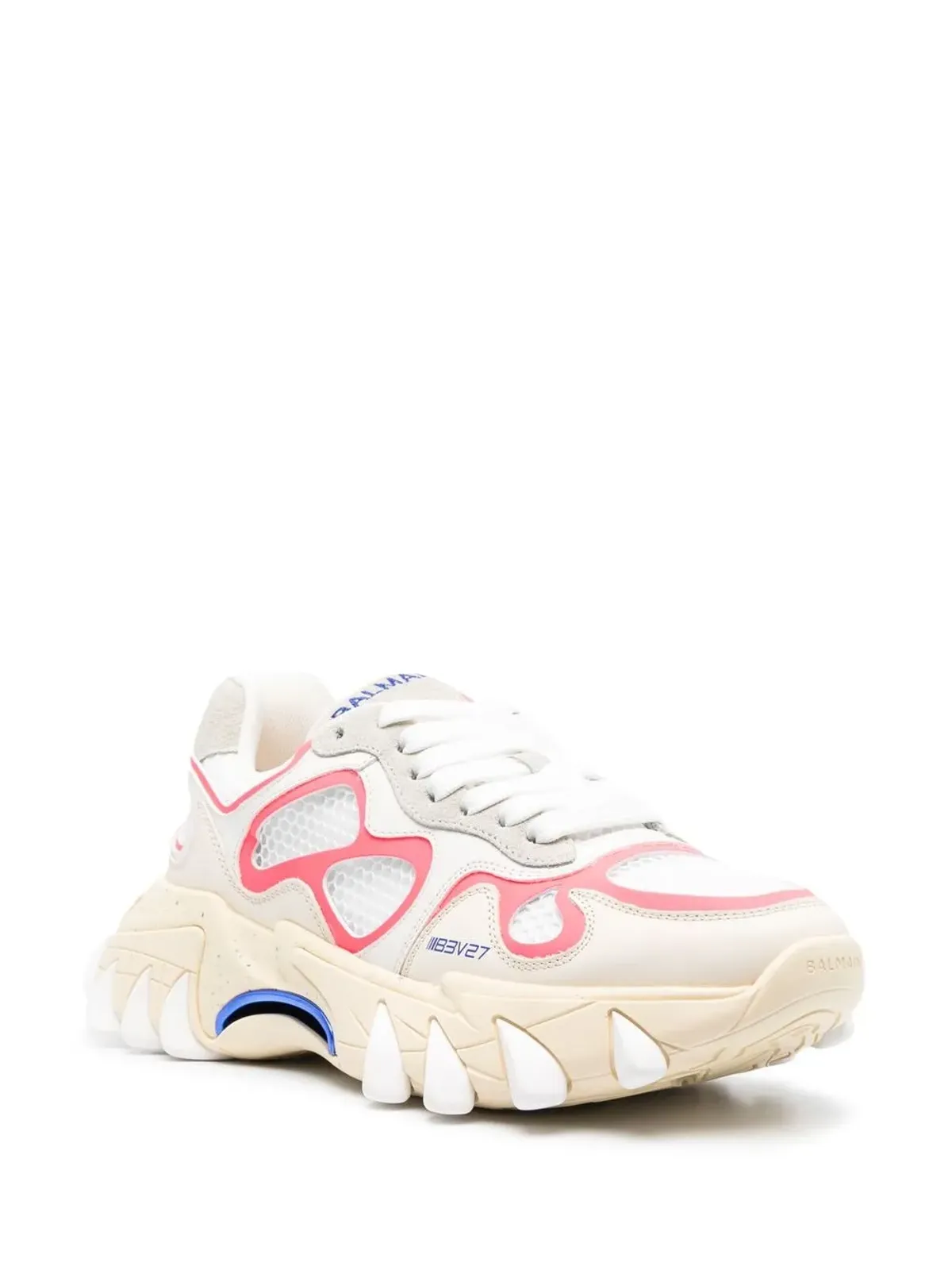 Balmain B-Eastパネルドレースアップスニーカー - ホワイト - 画像2