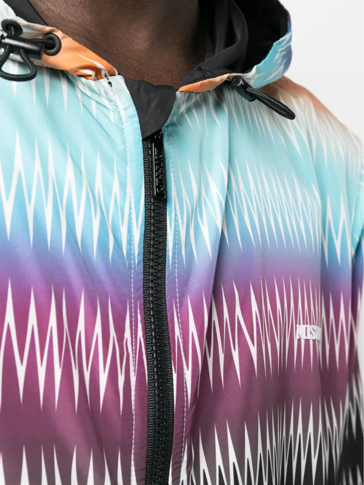 Missoni ブルーのグラデーションジグザグプリント フード付きジャケット - 画像5