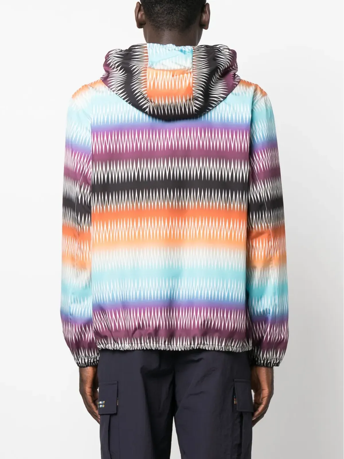 Missoni ブルーのグラデーションジグザグプリント フード付きジャケット - 画像4