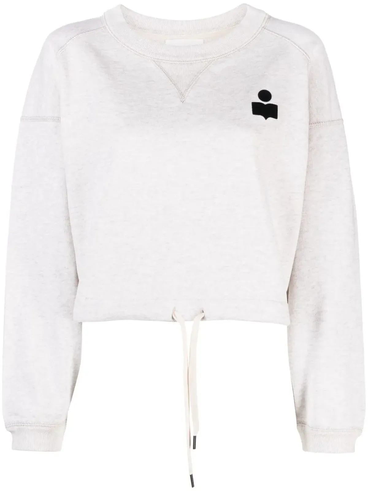 MARANT ÉTOILE Margo cropped drawstring sweatshirt - Neutrals - 画像1