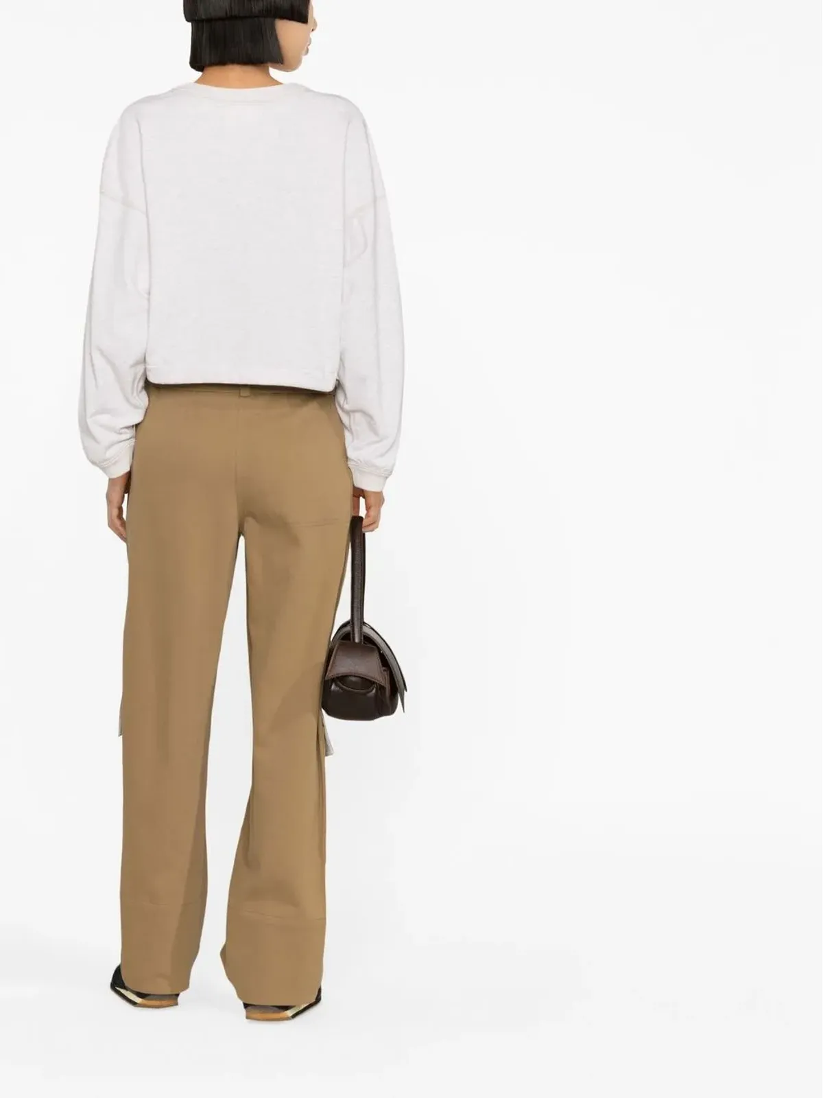 MARANT ÉTOILE Margo cropped drawstring sweatshirt - Neutrals - 画像4