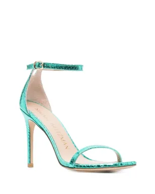 Stuart Weitzman 100mm 蛇皮風ストレットサンダル - サムネイル2