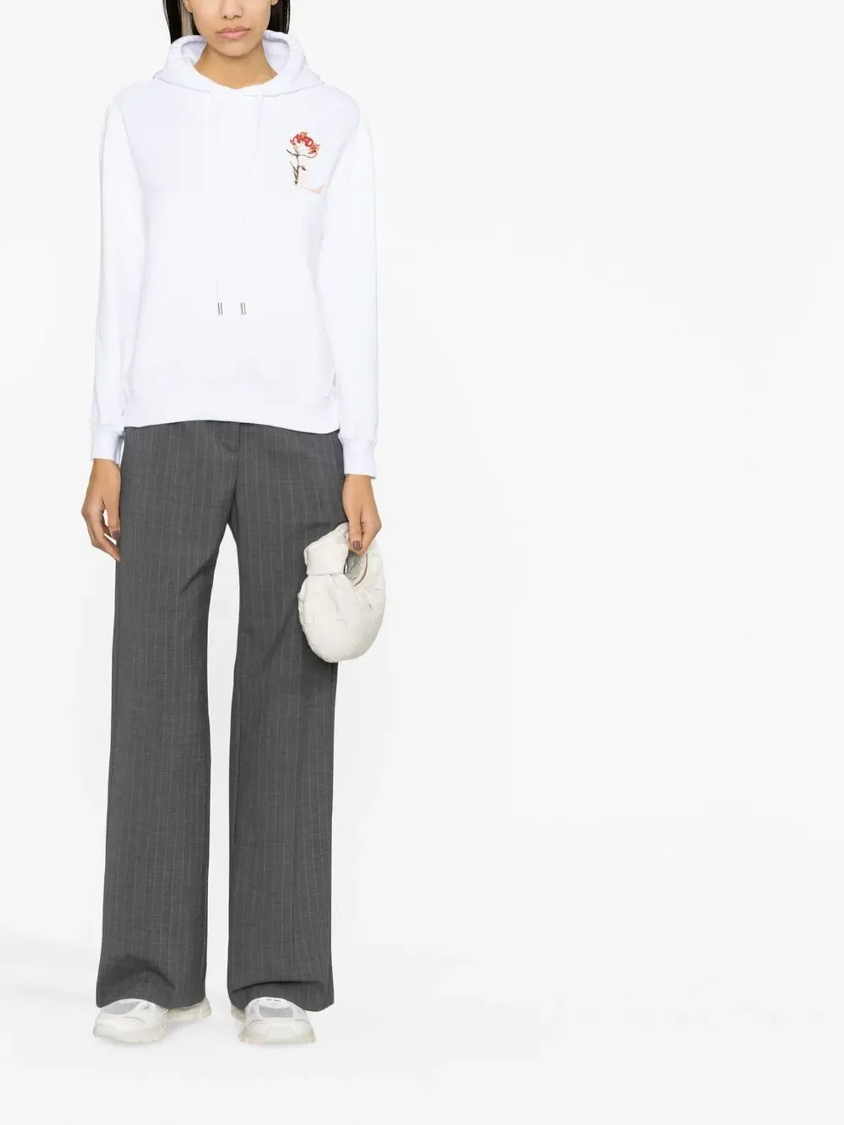 Lanvin ロゴ刺繍ドローストリングフーディ - 画像2