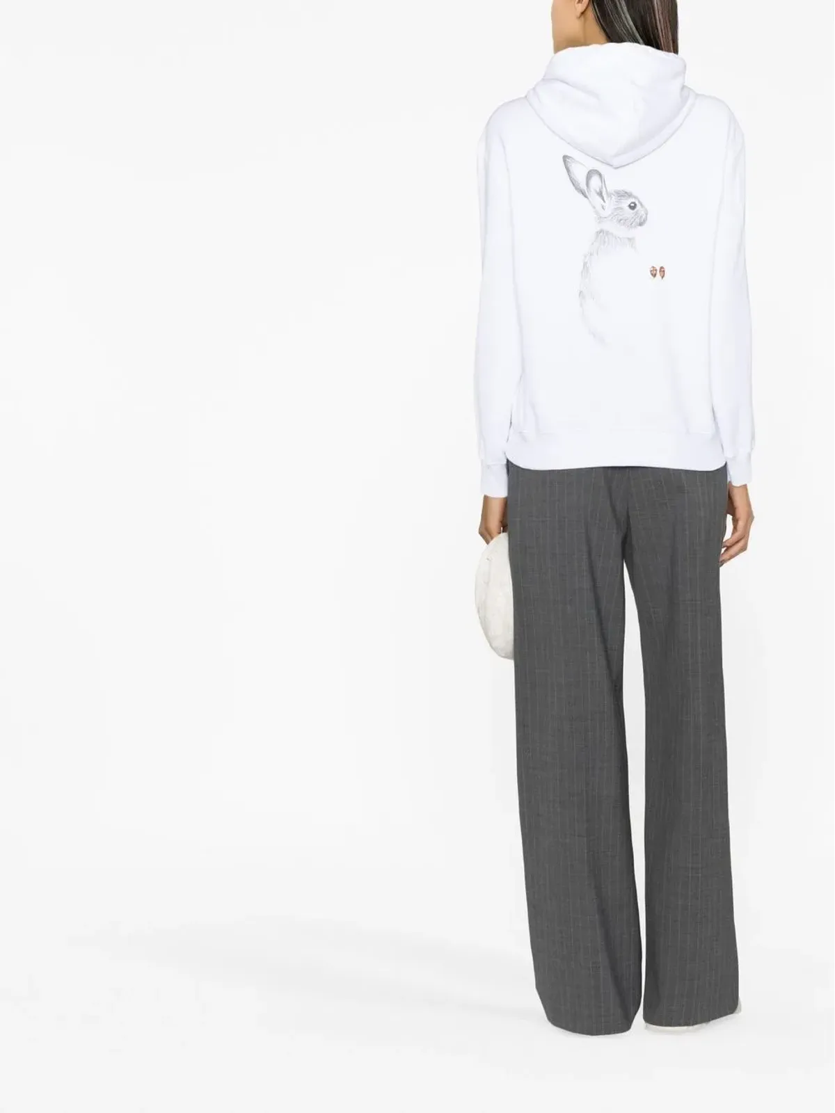 Lanvin ロゴ刺繍ドローストリングフーディ - 画像3