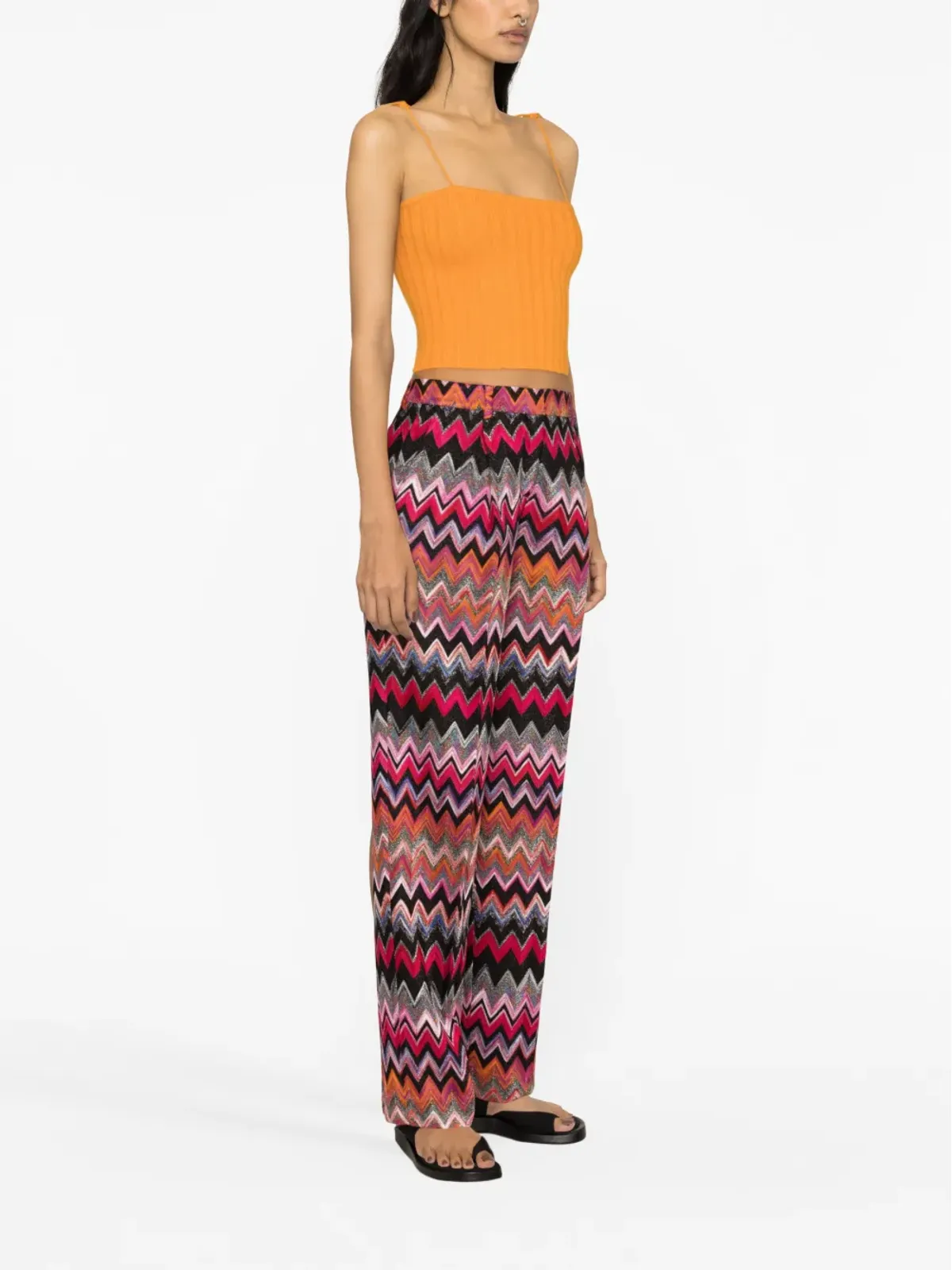 Missoni ジグザグ織ストレートパンツ - ブラック - 画像4