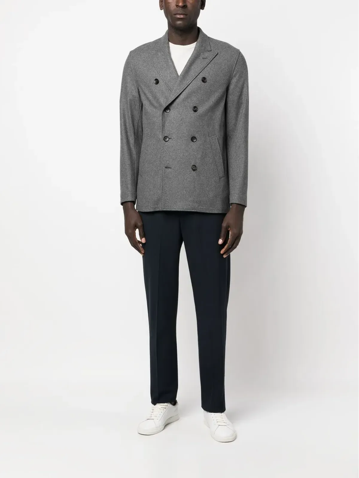 Lardini ダブルブレスト カシミヤ混紡ジャケット - 画像2