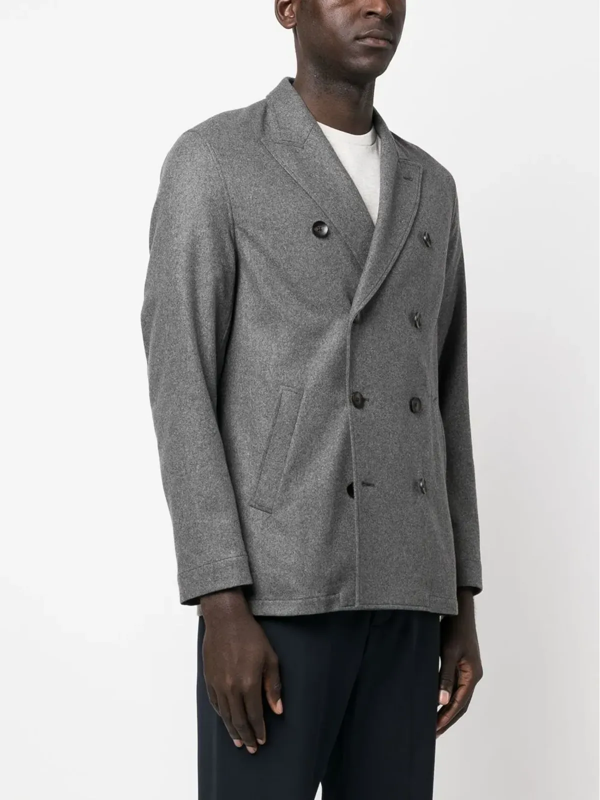 Lardini ダブルブレスト カシミヤ混紡ジャケット - 画像3