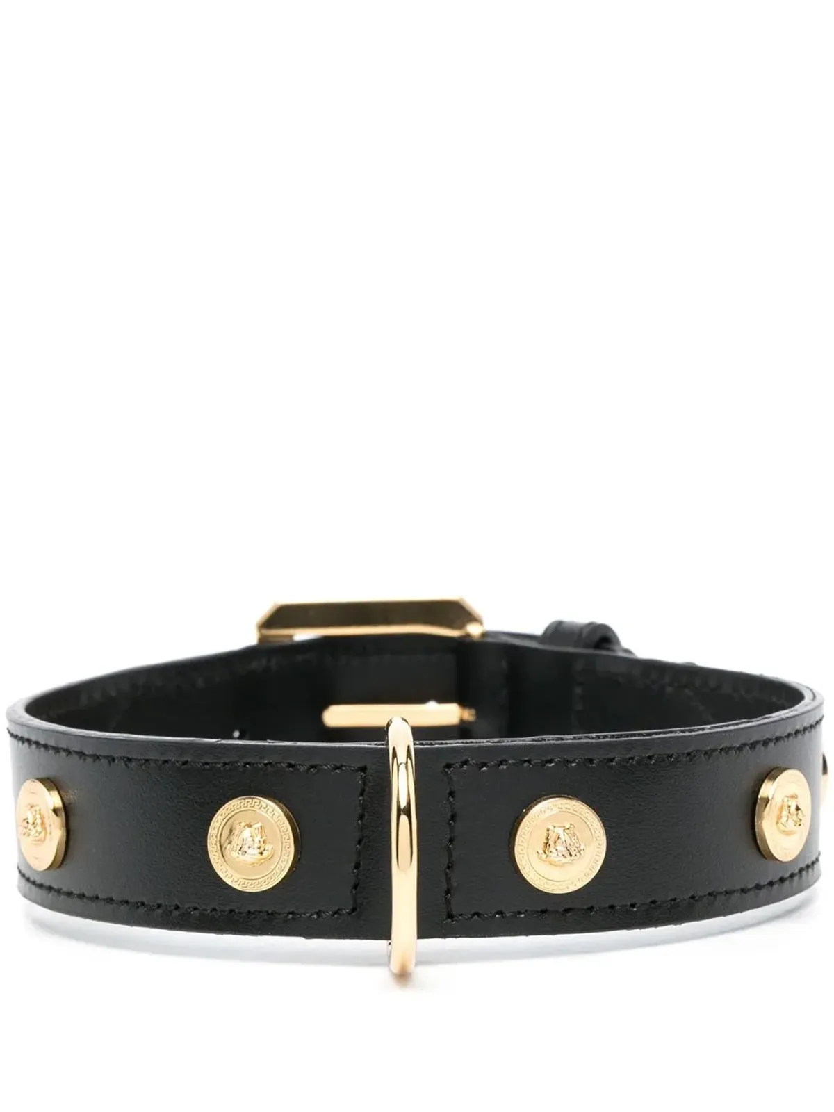 Versace スタッズ入りレザー ペットカラー - 画像1