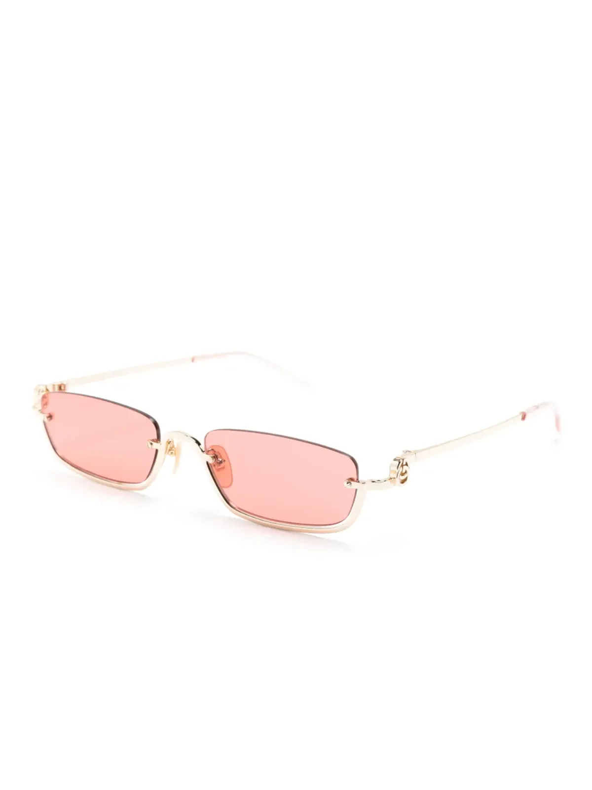 Gucci Eyewear メタリック長方形フレーム サングラス - 画像2