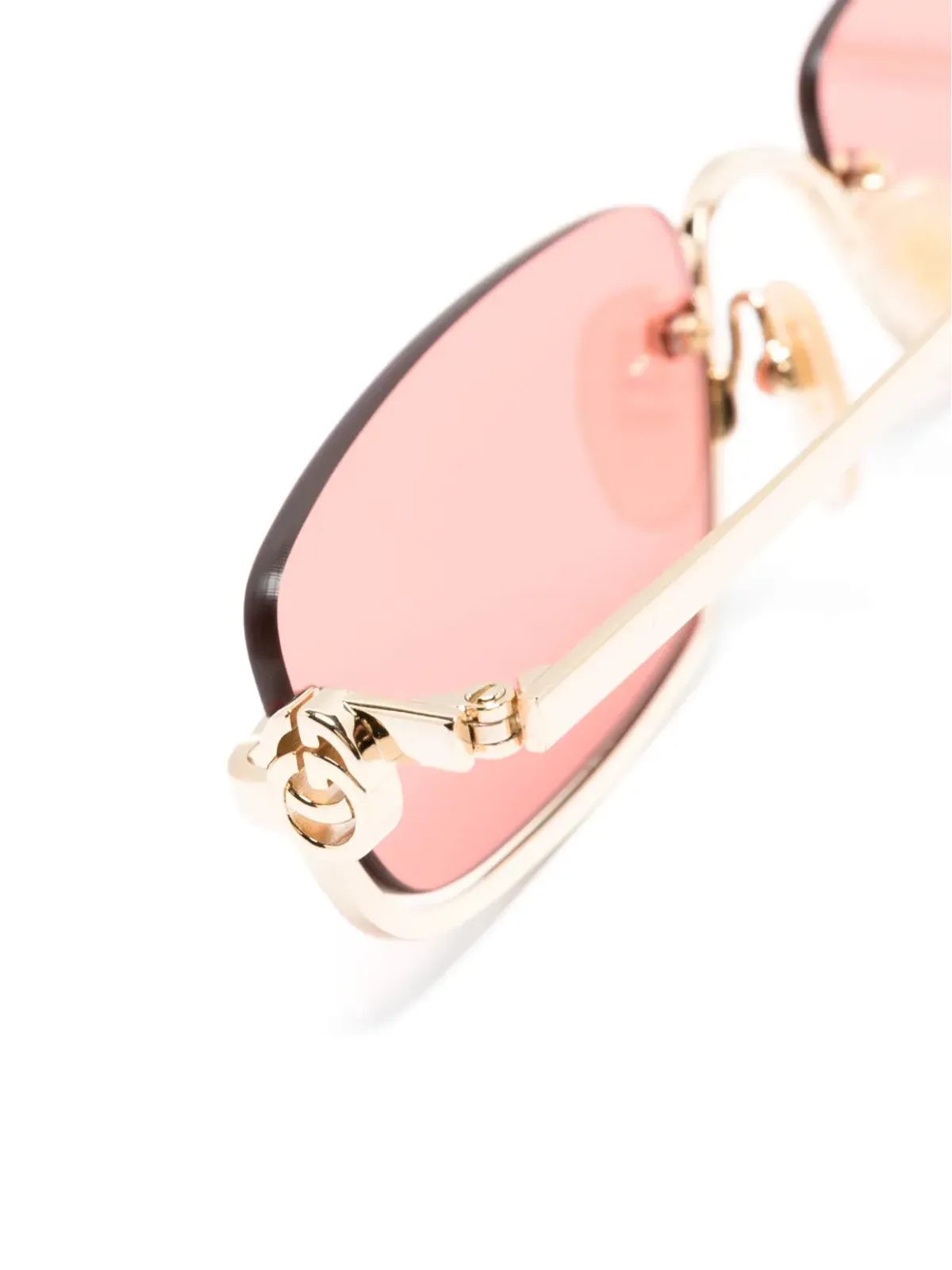 Gucci Eyewear メタリック長方形フレーム サングラス - 画像3