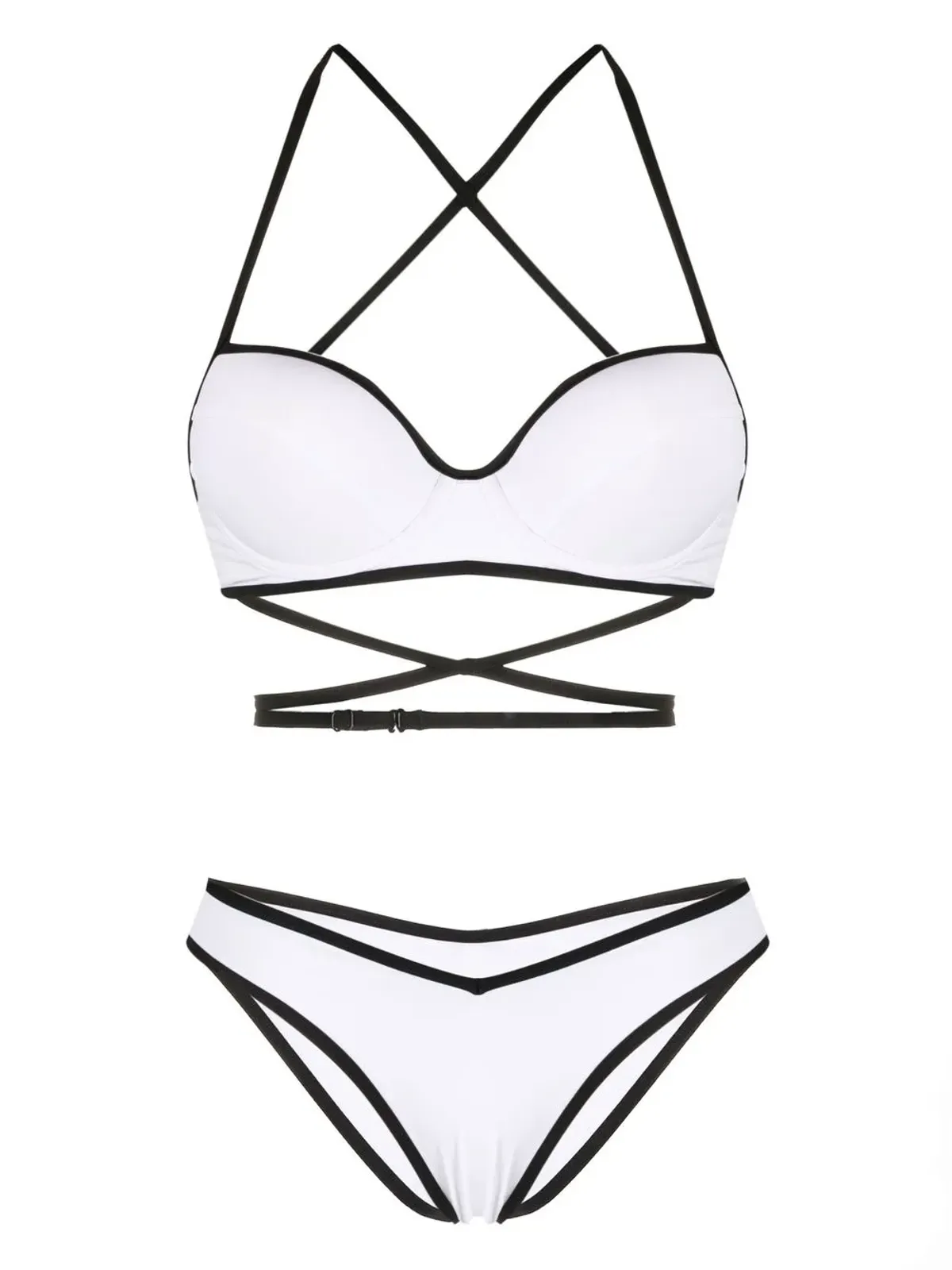 Noire Swimwear クロスストラップ バルコネット ビキニセット - 画像1