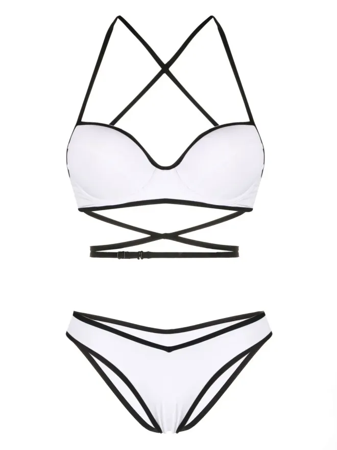 Noire Swimwear Noire Swimwear クロスストラップ バルコネット ビキニセットの商品画像