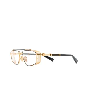 Balmain Eyewear ツートーン・パイロットフレーム眼鏡 - サムネイル2