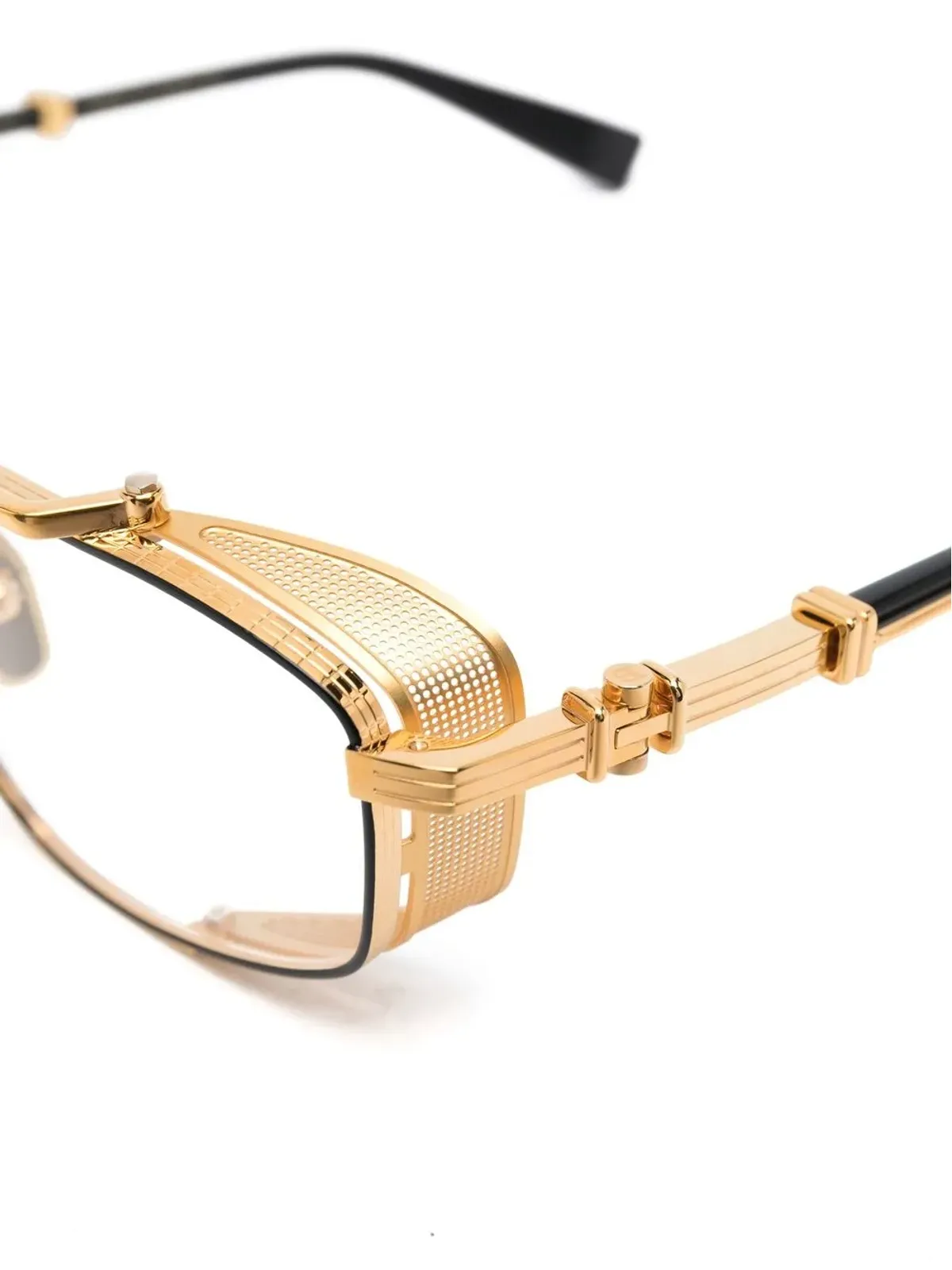 Balmain Eyewear ツートーン・パイロットフレーム眼鏡 - 画像3
