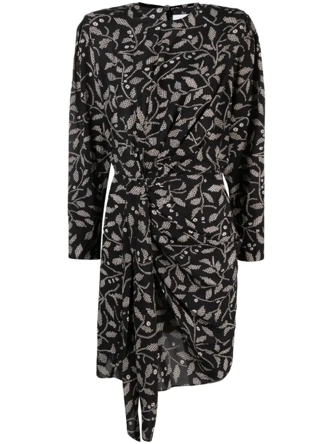 MARANT ÉTOILE MARANT ÉTOILE Dulce floral-print ミニドレス - ブラックの商品画像