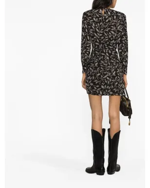 MARANT ÉTOILE Dulce floral-print ミニドレス - ブラック - サムネイル3