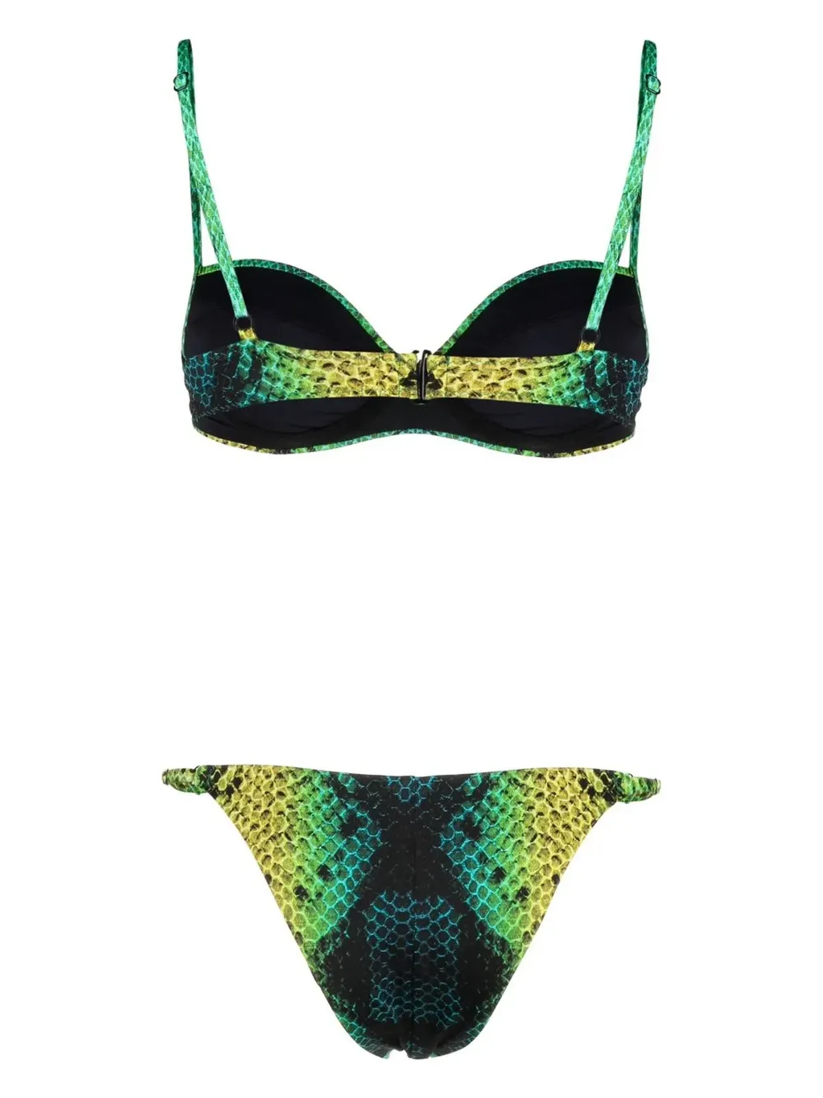 Noire Swimwear snakeskin-print bikini set - Green - 画像2