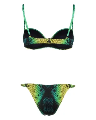 Noire Swimwear snakeskin-print bikini set - Green - サムネイル2