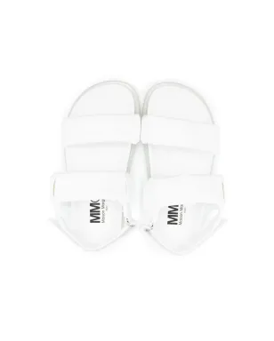 MM6 Maison Margiela Kids タッチストラップフラットサンダル - ホワイト - サムネイル3