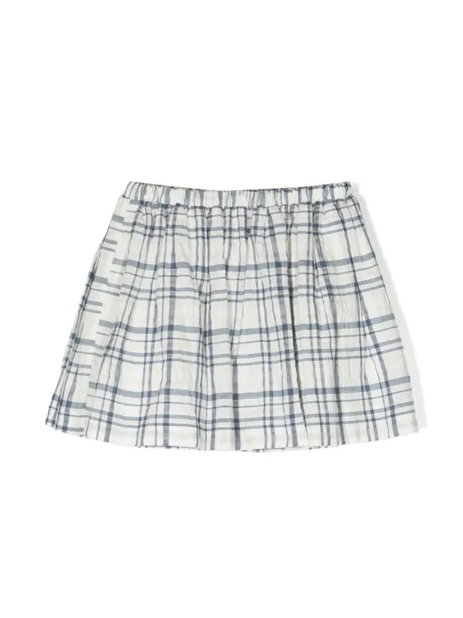Bonpoint Bonpoint plaid print skirt - Blueの商品画像
