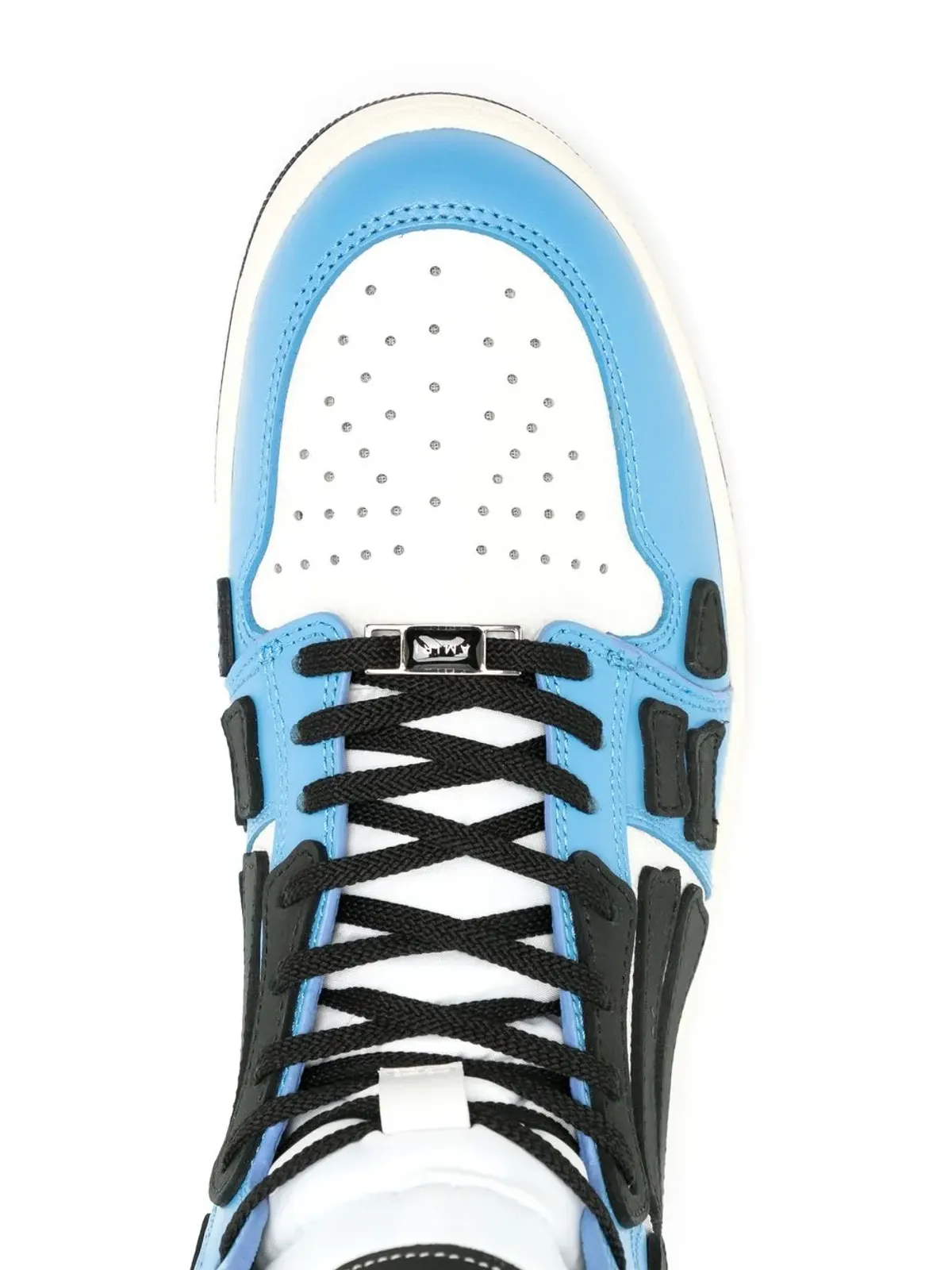 AMIRI Skel Top Hi レザー スニーカー ブルー - 画像4