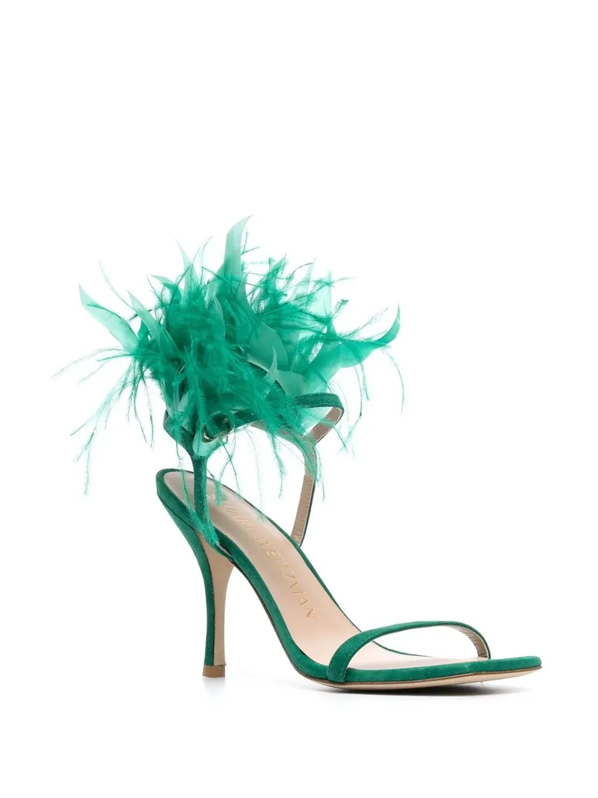 Stuart Weitzman プルーム 100mm 羽毛ディテール サンダル - グリーン - 画像2