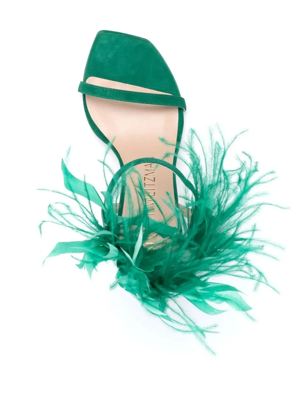 Stuart Weitzman プルーム 100mm 羽毛ディテール サンダル - グリーン - 画像4
