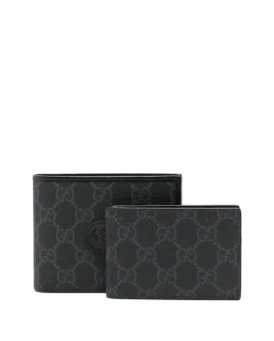Gucci GG Supreme キャンバス ウォレット ブラック - サムネイル1