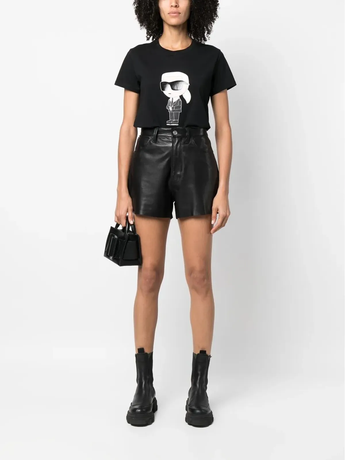 Karl Lagerfeld Ikon オーガニックコットンTシャツ ブラック - 画像2