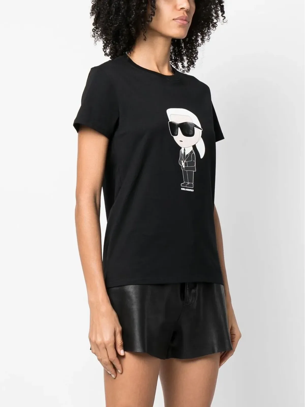 Karl Lagerfeld Ikon オーガニックコットンTシャツ ブラック - 画像3