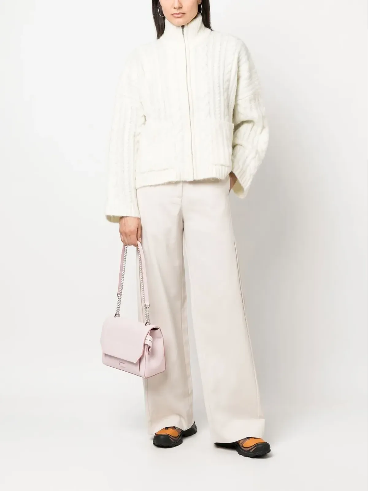 Lancel ロゴ入りレザー トートバッグ ピンク - 画像2