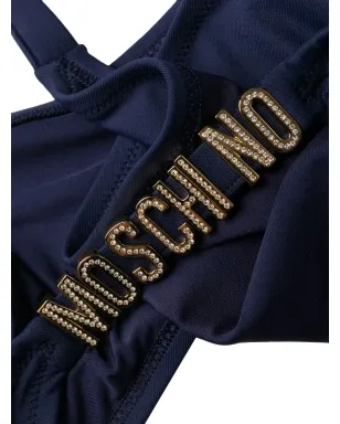 Moschino ロゴプレートビキニボトム - ブルー - サムネイル3